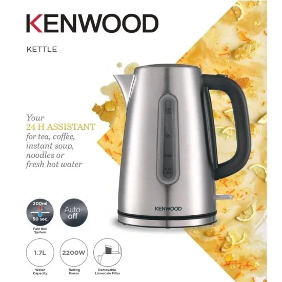 Kenwood Electric Kettle 2200W 1.7L Stainless Steel - Silver